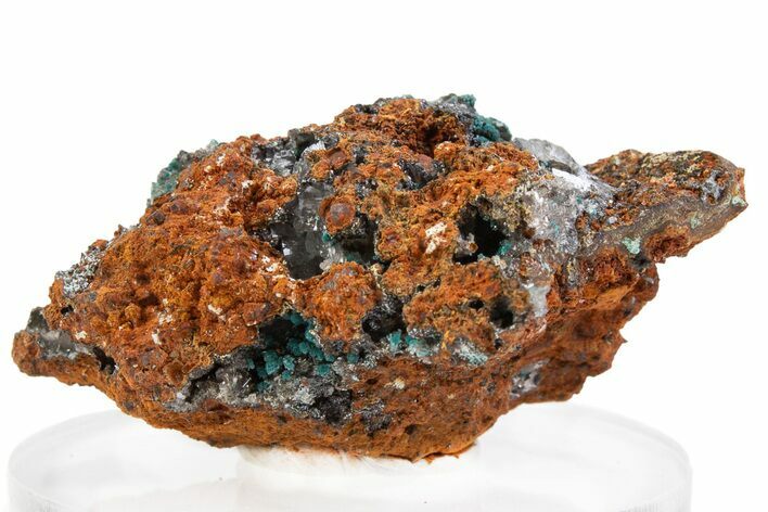 Teal Blue Rosasite with Calcite Crystals - Mexico #371862